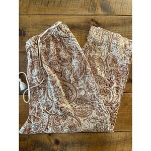 NWT Womens‎ Lane Bryant Brown Paisley Printed Woven Straight Ankle Pants 24
